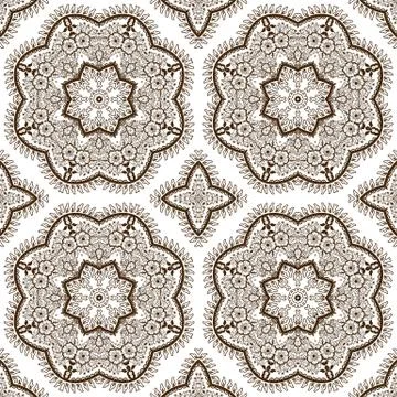 Vector floral seamless pattern background in Arabian style. Arabesque pattern 스톡 일러스트
