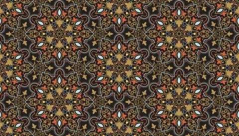 Vector floral seamless pattern background in Arabian style. Arabesque pattern Illustrazione stock