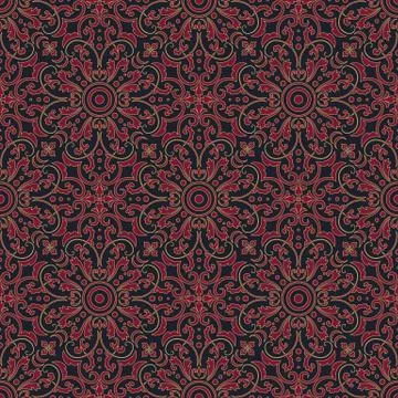 Vector floral seamless pattern background in Arabian style. Arabesque pattern Stock Illustration