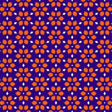 Vector floral seamless pattern on blue background Stock Illustration