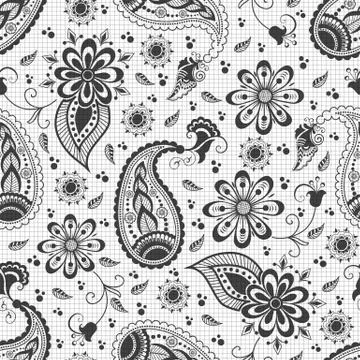 Vector floral seamless pattern element in Arabian style. Arabesque pattern. E 스톡 일러스트