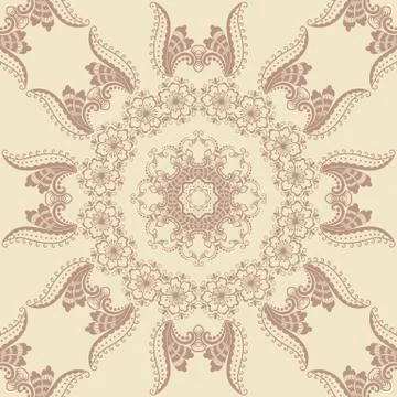 Vector floral seamless pattern element in Arabian style. Arabesque pattern. E 스톡 일러스트