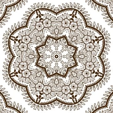Vector floral seamless pattern element in Arabian style. Arabesque pattern. E Stock Illustration