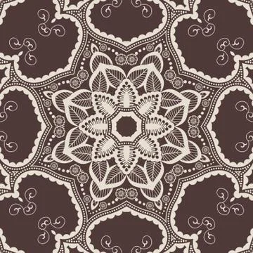 Vector floral seamless pattern element in Arabian style. Arabesque pattern. E Stockillustratie