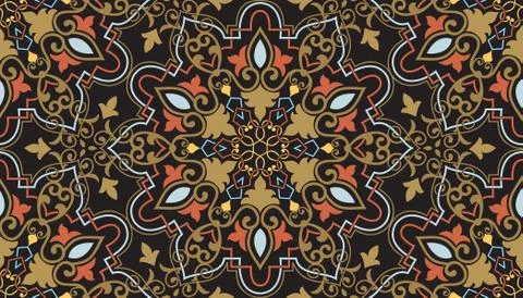 Vector floral seamless pattern element in Arabian style. Arabesque pattern. E イラスト素材