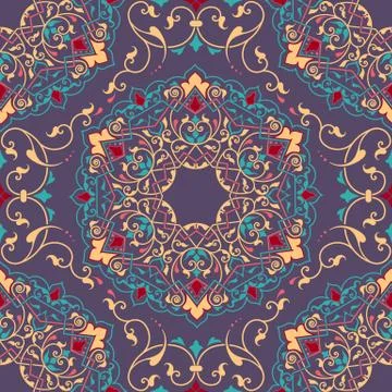 Vector floral seamless pattern element in Arabian style. Arabesque pattern. E Stockillustratie