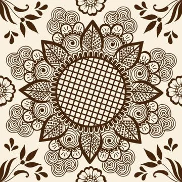 Vector floral seamless pattern element in Arabian style. Arabesque pattern. E Illustrazione stock