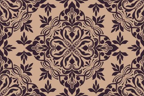 Vector floral seamless pattern element in Arabian style. Arabesque pattern. E Illustrazione stock