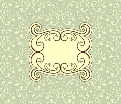 Vector floral seamless pattern with floral frame for your text Stock Illustration