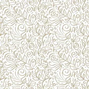 Vector floral seamless pattern. Flower and leaves theme. Summer collection. Can Stock Illustration