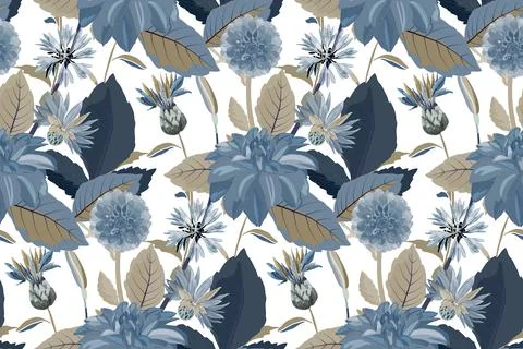 Vector floral seamless pattern. Flower background. Seamless pattern. Stock Illustration