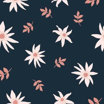 Vector Floral seamless pattern. Flowers and leaves. Stock Illustration