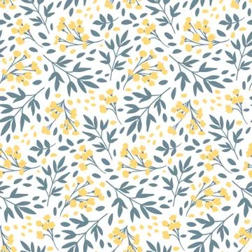 Vector Floral seamless pattern. Flowers and leaves. Stock Illustration