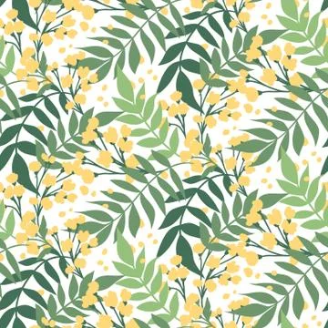 Vector Floral seamless pattern. Flowers and leaves. Stock Illustration