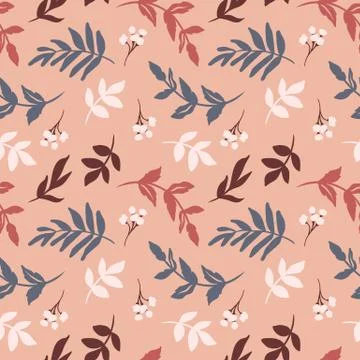 Vector Floral seamless pattern. Flowers and leaves. Stock Illustration