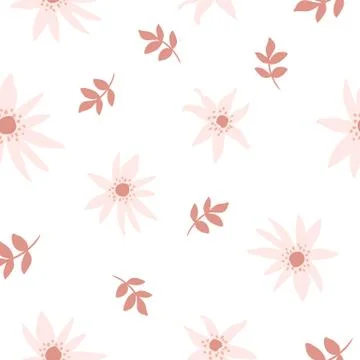 Vector Floral seamless pattern. Flowers and leaves. Stock Illustration