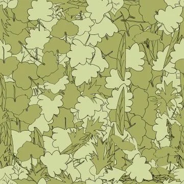 Vector floral seamless pattern, in green for design of paper, textile, wrappi Stock Illustration