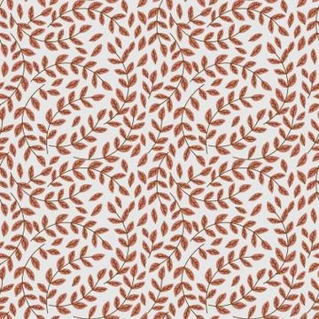 Vector floral seamless pattern. Hand drawn background with pink leaves 스톡 일러스트