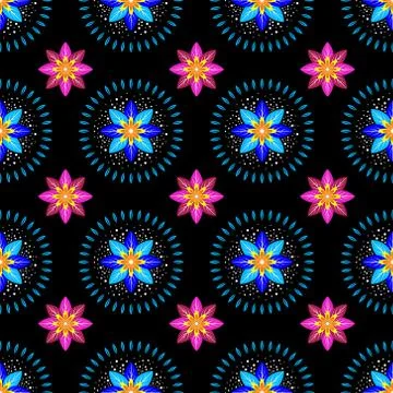 Vector floral seamless pattern Stock Illustration