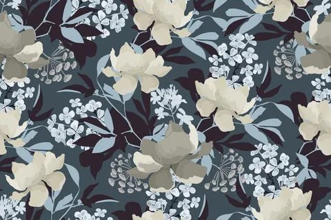 Vector floral seamless pattern Stock Illustration
