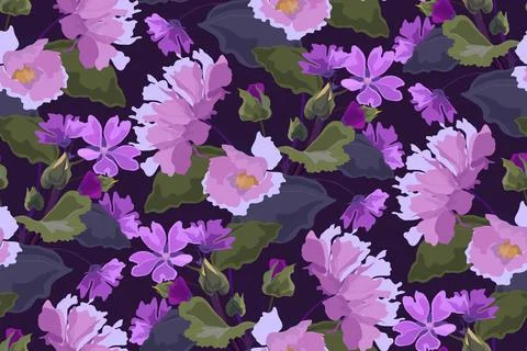 Vector floral seamless pattern Stock Illustration