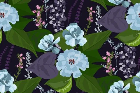 Vector floral seamless pattern Stock Illustration