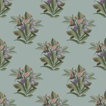 Vector floral seamless pattern Stock Illustration