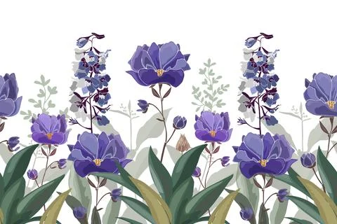 Vector floral seamless pattern Stock Illustration