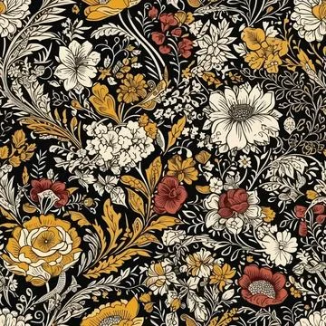 Vector floral seamless pattern illustration Stock Illustration