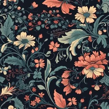 Vector floral seamless pattern illustration Stock Illustration