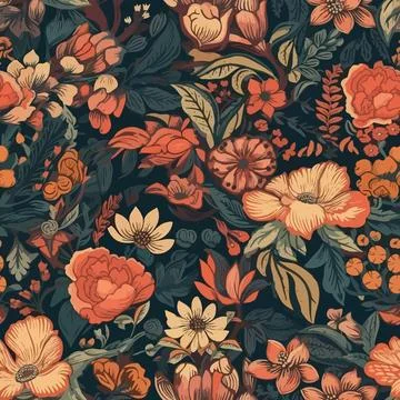 Vector floral seamless pattern illustration Stock Illustration