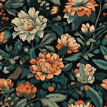Vector floral seamless pattern illustration Stock Illustration