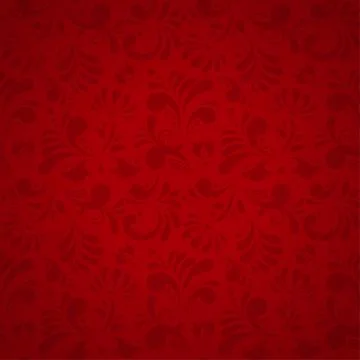 Vector Floral Seamless Pattern, Subtle Red Background Stock Illustration