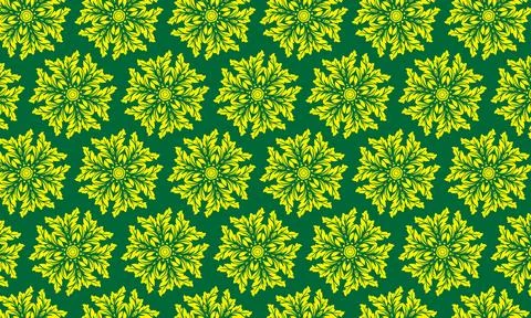Vector floral seamless pattern with yellow flowers and green leaves, a beautiful Stock Illustration