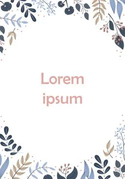 Vector floral template with a place for text. Botanical illustration Stock Illustration