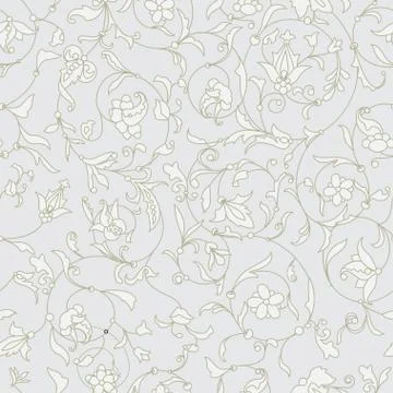 Vector floral texture. EPS 10 seamless pattern. White flowers on a grey Ilustración de archivo