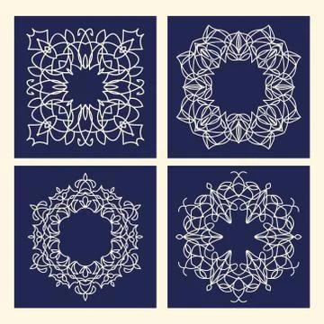 Vector floral vintage frame with copy space for text Stock Illustration