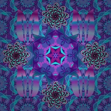 Vector floral wedding decorative elements. Seamless pattern mehndi floral lace o Illustrazione stock