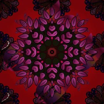 Vector floral wedding decorative elements. Seamless pattern mehndi floral lace o Illustrazione stock