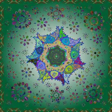 Vector floral wedding decorative elements. Seamless pattern mehndi floral lace o Illustrazione stock