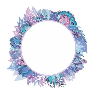 Vector Floral Wreath Stock Illustration