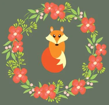 Vector Floral Wreath Stock Illustration