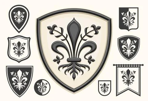 Vector Florence Emblem Set Illustrazione stock