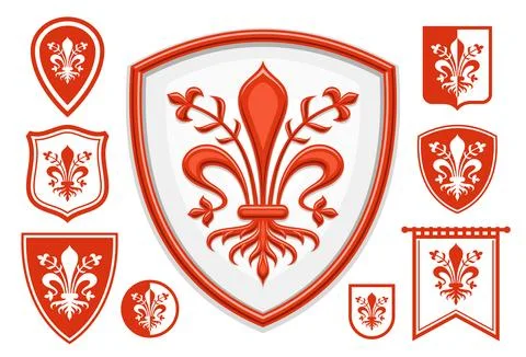 Vector Florence Emblem Set Stock Illustration