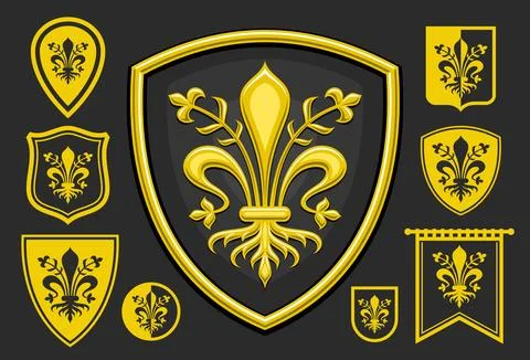 Vector Florence Emblem Set Stock Illustration