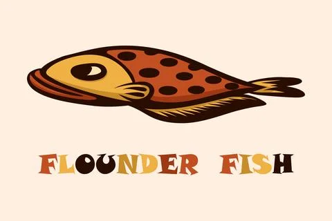 Vector of a Flounder fish eps 10 Stock Illustration