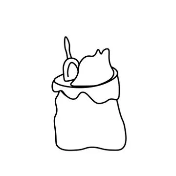 Vector flour with a black line. Simple food and cooking illustration Stock Illustration