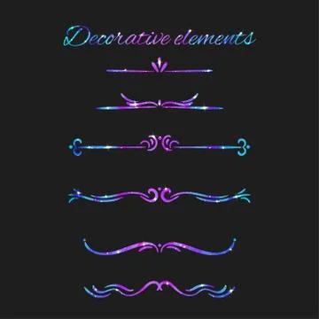 Vector Flourishes. Dividers Set. Hand Drawn Decorative Swirls イラスト素材