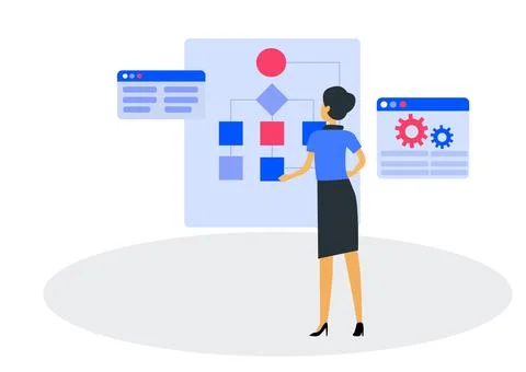 Vector Of Flow Chart Presentation Stock Illustration