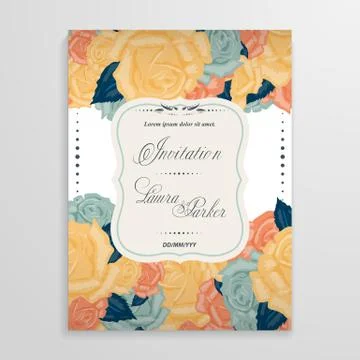 Vector Flower background with roses Stock Illustration